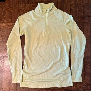 Nike Pro Combat Dri-Fit 1/4 Zip Fitted Pullover Shirt Top Neon Yellow Size M